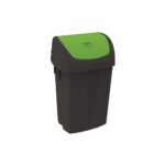 DUSTBIN WITH SWING LID BLACK IPC 50LT