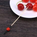 BAMBOO COCKTAIL PICKS LARGE "DOLPHIN" RED BEAD - 100 PCS