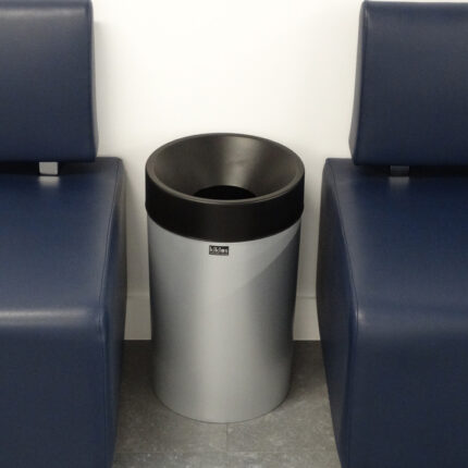 Κάδος απορριμμάτων DECO με inox υφή και ανοιχτό καπάκι